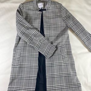 Plaid trench with shoulder pads S